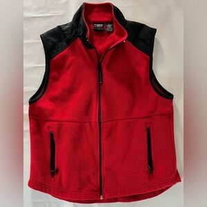 Prospirit Fleece Vest Red & Black Full Zip Polartec Outdoor Activewear Med M